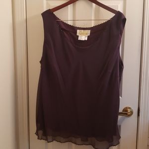 Caviar Purple Dressy Sleeveless Top Size 30